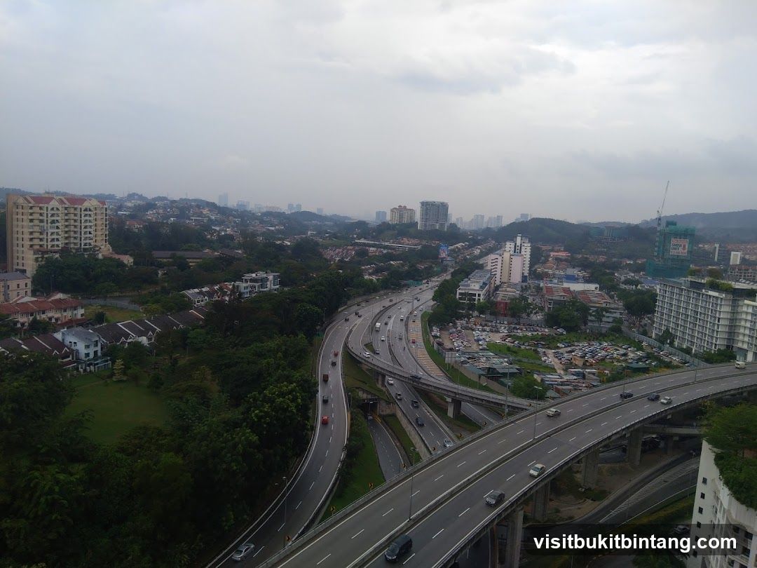 Highway Interchange and Cityscape