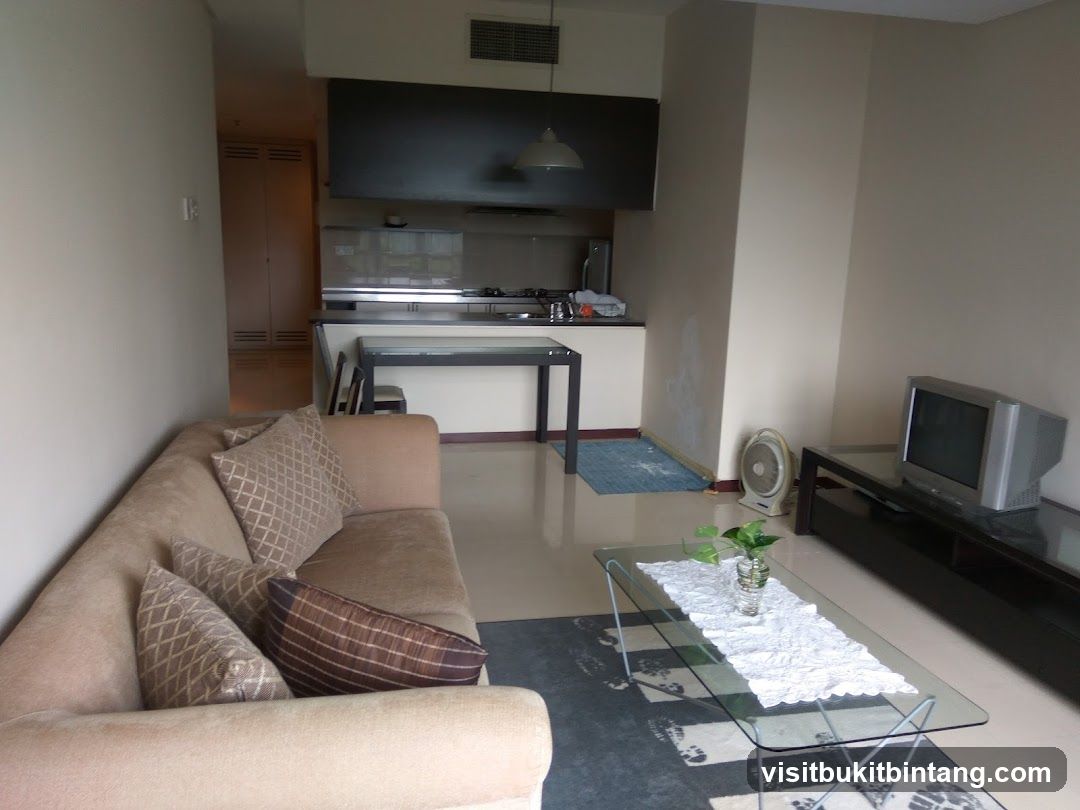 Living room with kitchen area