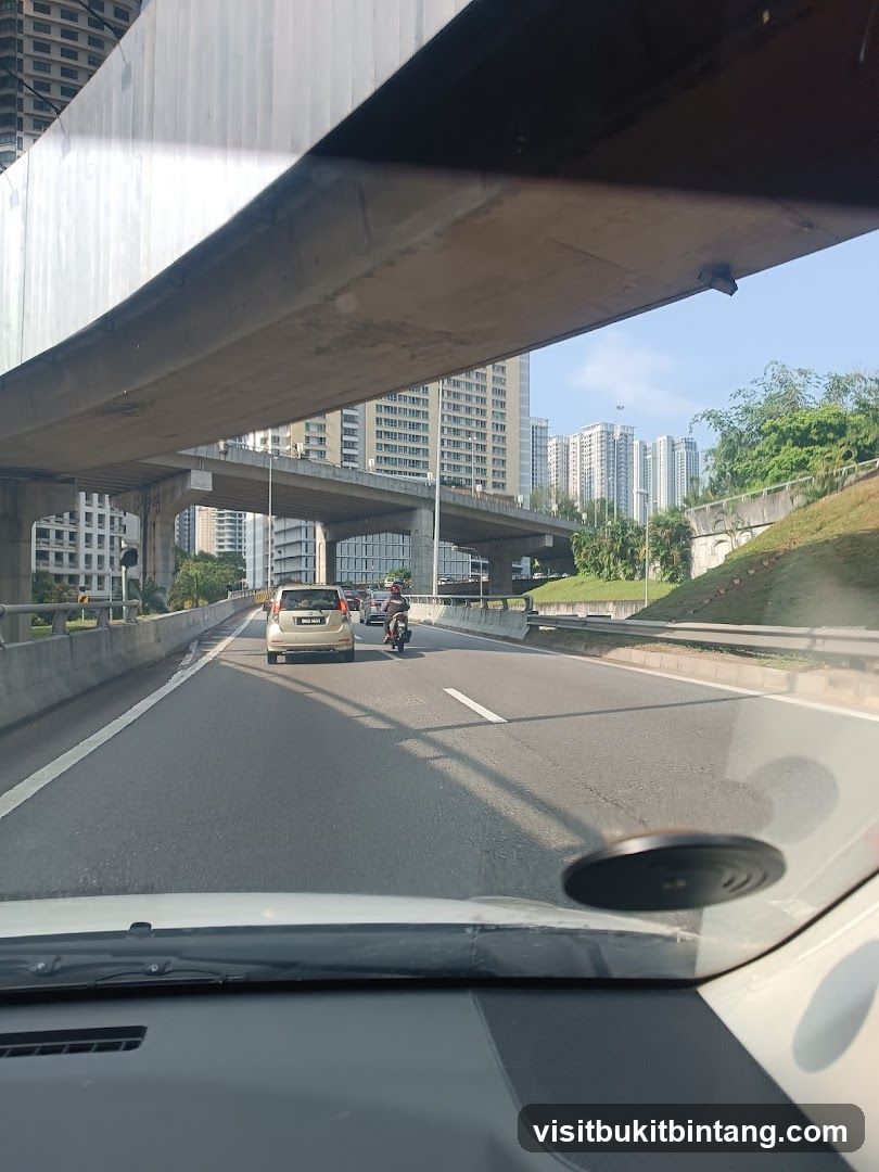 Highway View with Buildings