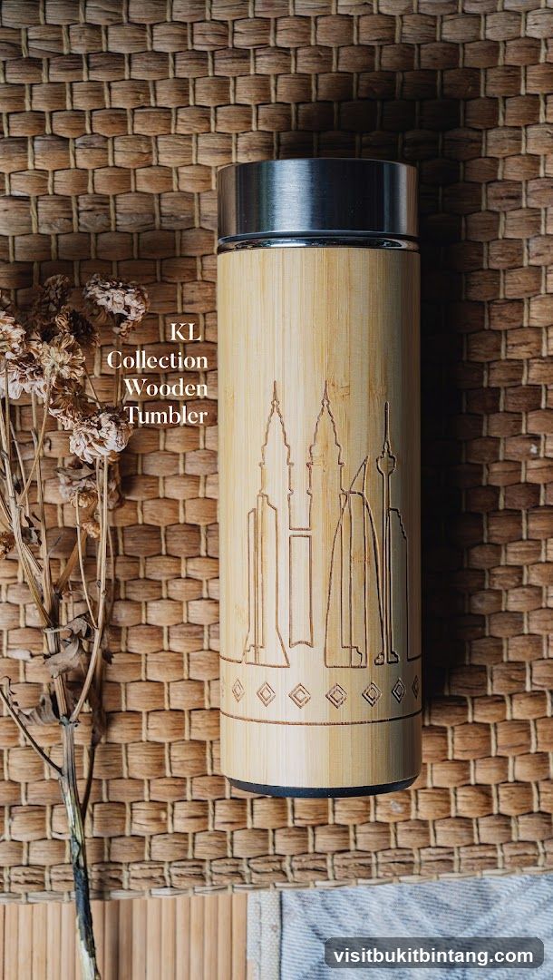 Wooden Tumbler with City Skyline Design