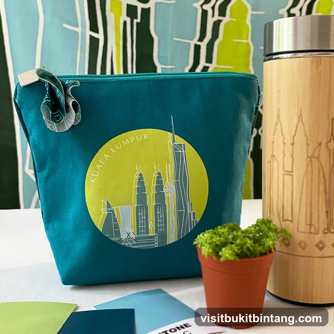 Kuala Lumpur Themed Pouch and Water Bottle