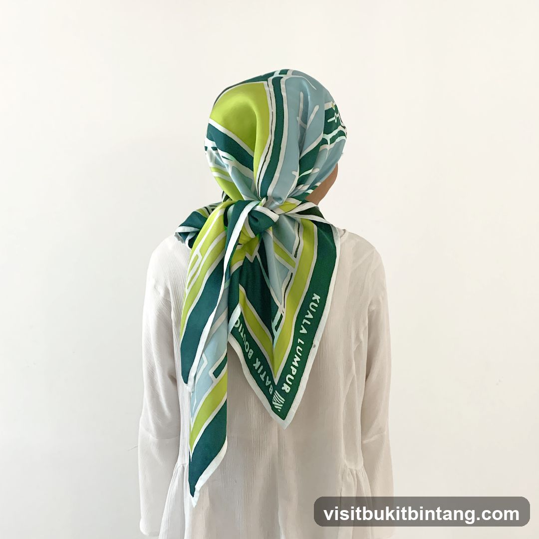 Woman wearing a patterned headscarf