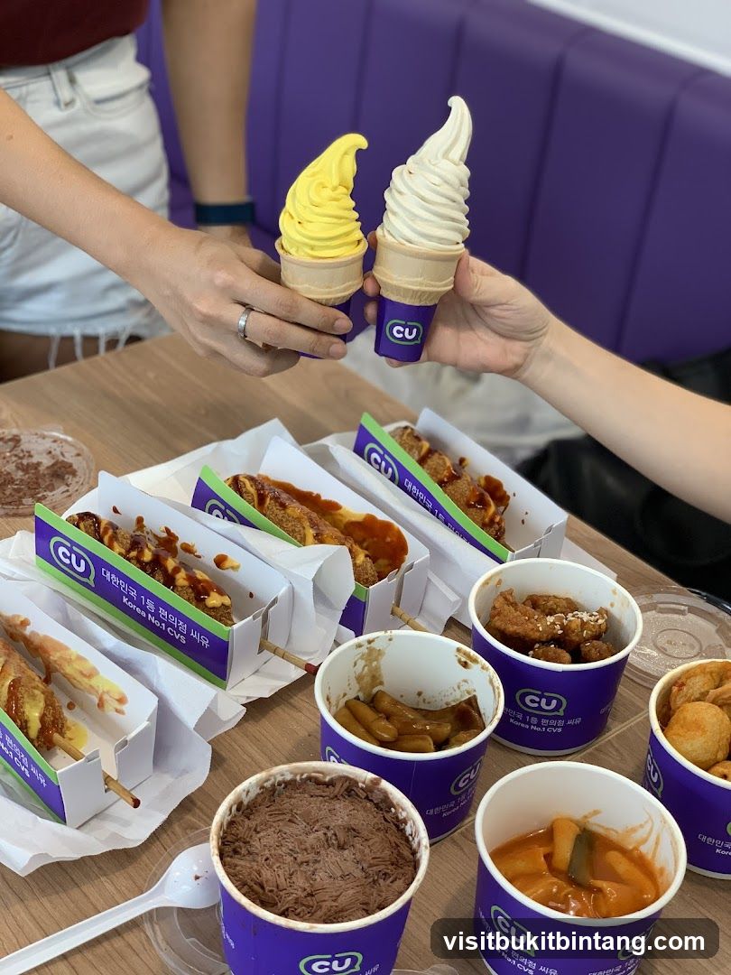 Assortment of Korean Snacks and Ice Cream
