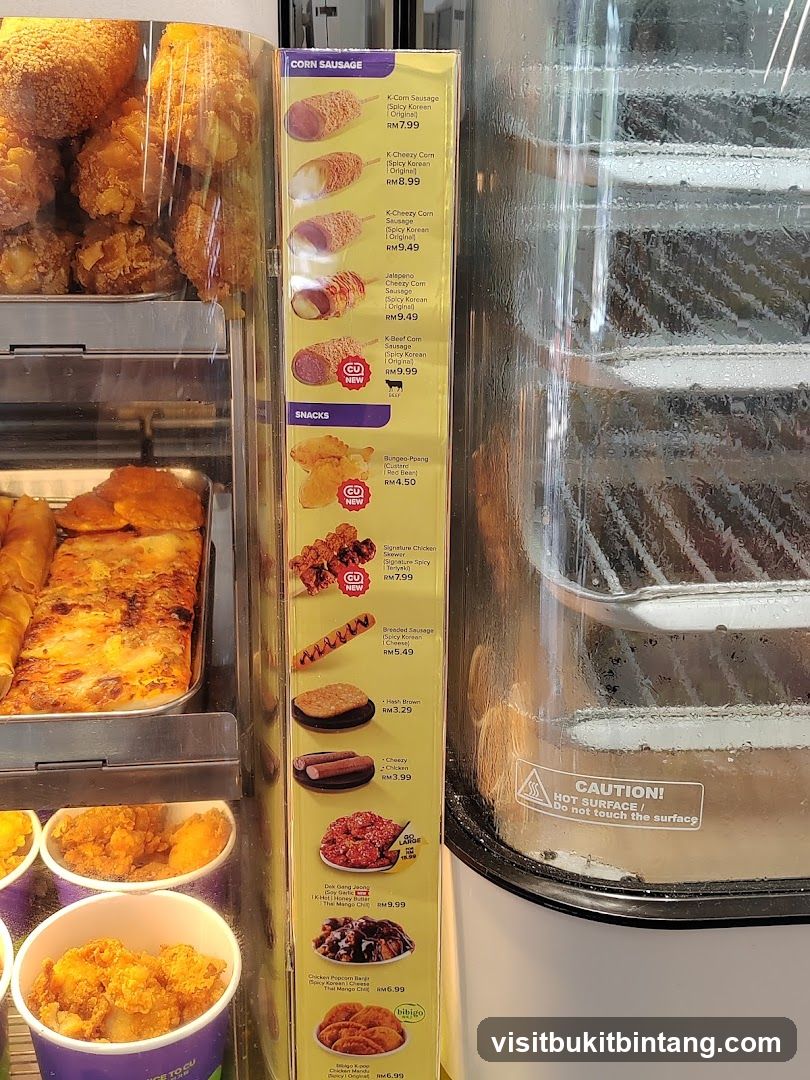 Korean Snacks Menu