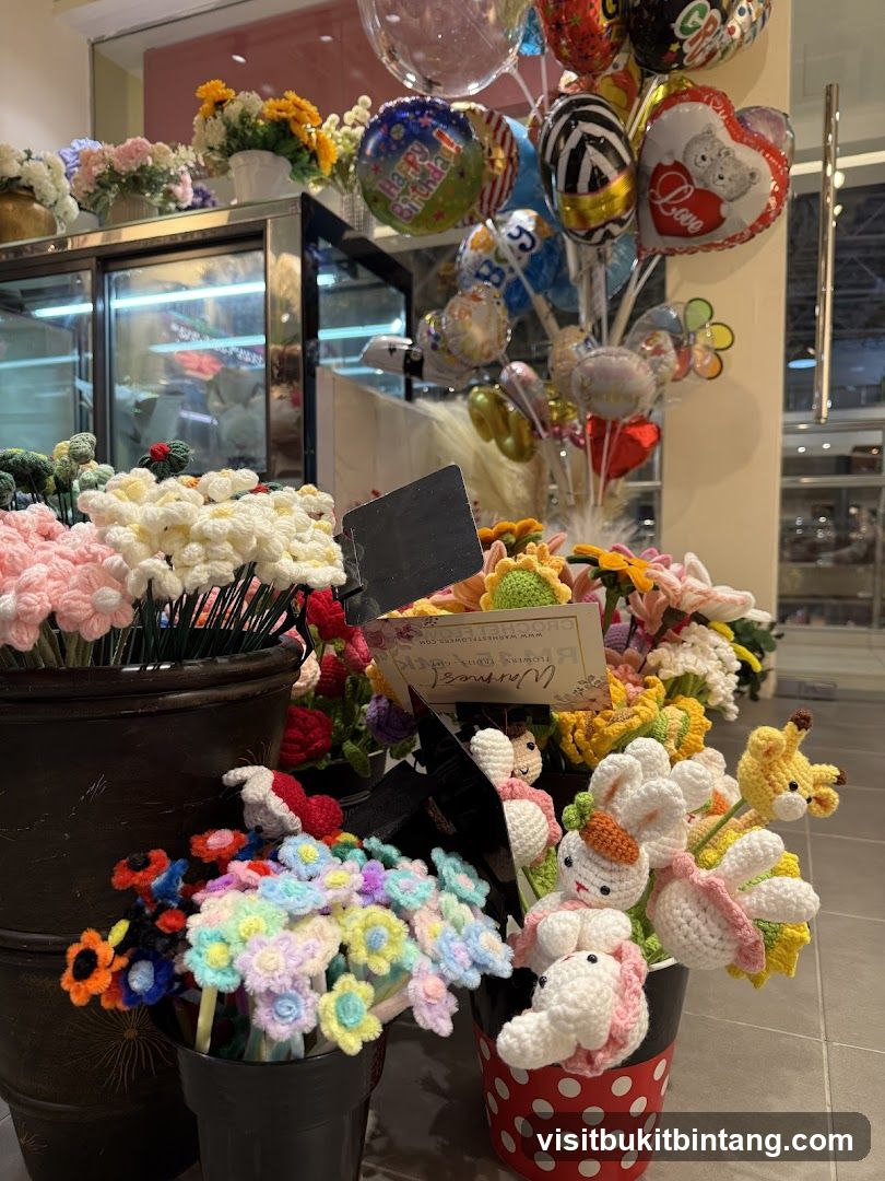 Crocheted Flowers and Balloons
