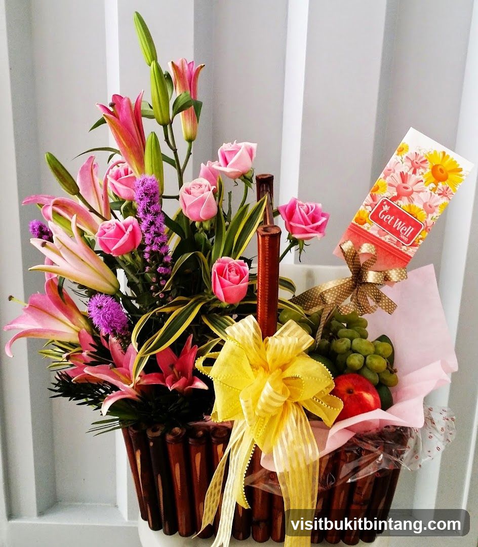 Get Well Soon Flower and Fruit Basket