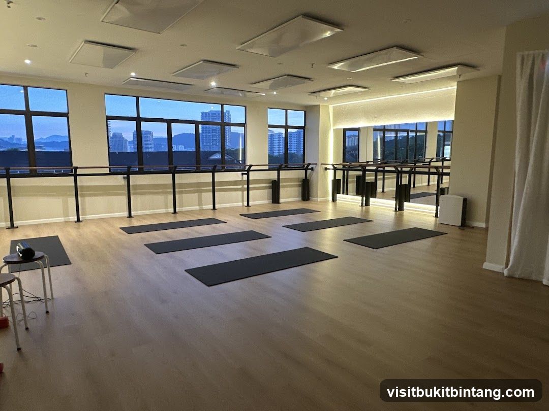 Yoga Studio with Barre and Mats