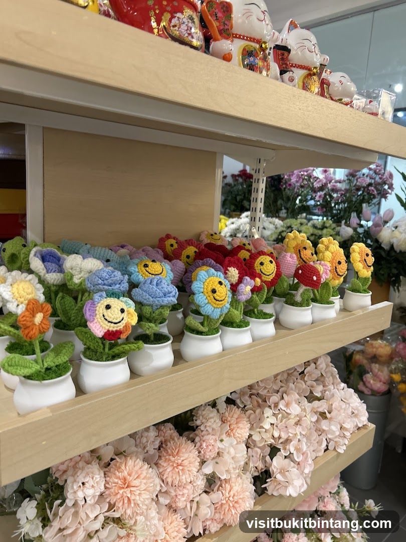 Crocheted Flowers and Artificial Flowers