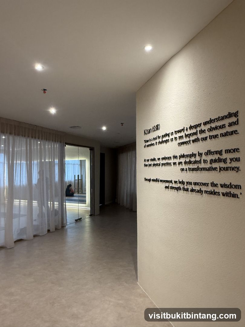 Interior of a studio with inspirational text on the wall