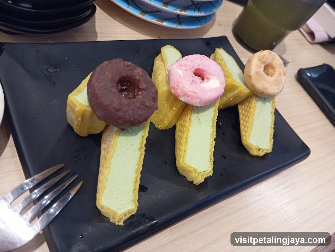 Matcha Donut and Waffle Dessert Plate