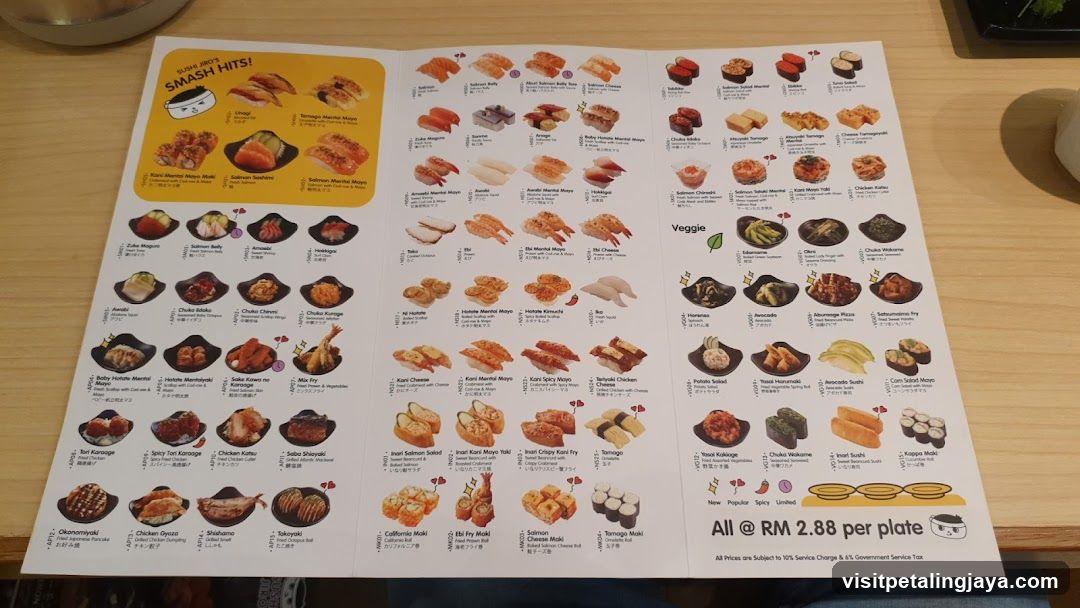 Sushi Menu