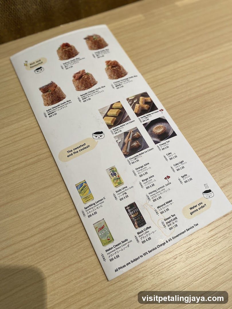 Dessert and Drink Menu
