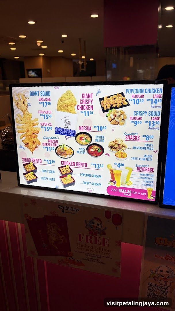 Squid Boy Menu Board