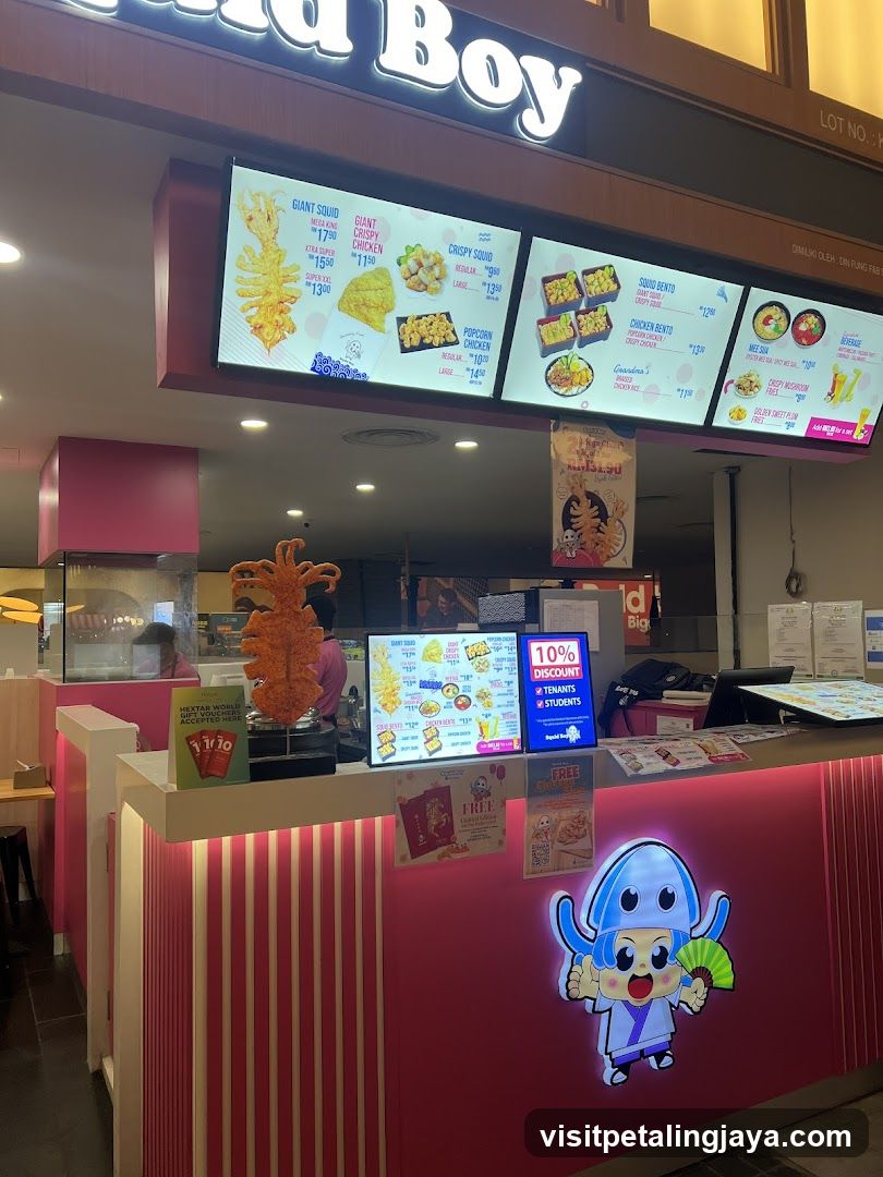 Food Court Counter with Menu Boards and Decor