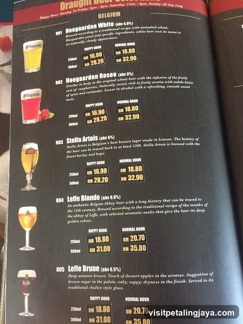 Draught Beer Menu