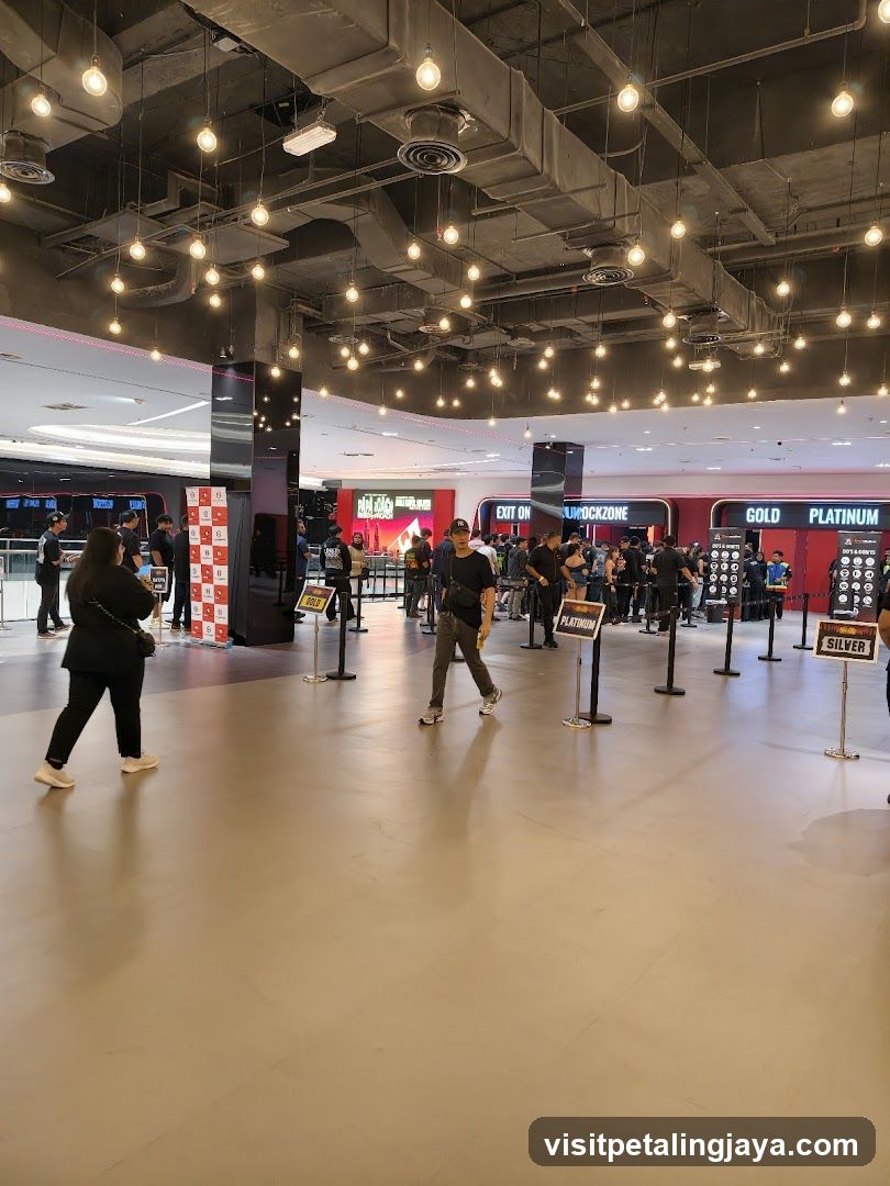 Interior of a modern shopping mall or entertainment complex