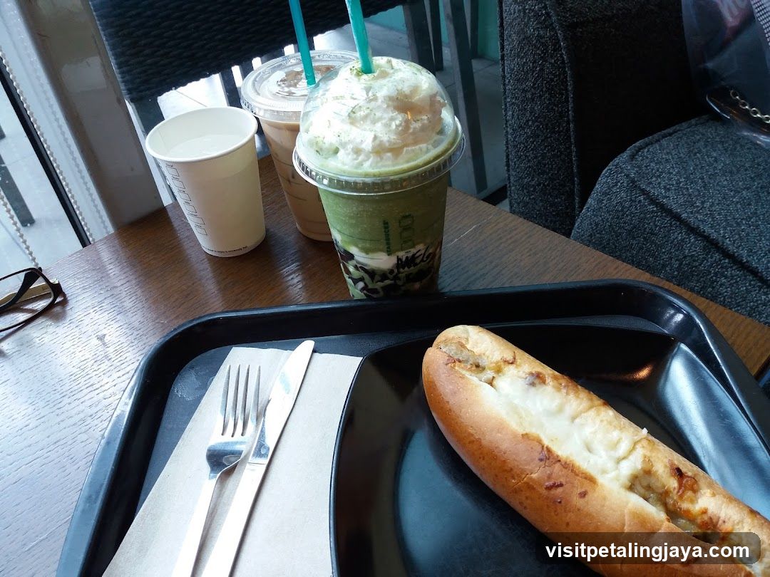 Boba Tea and Sandwich at Cafe