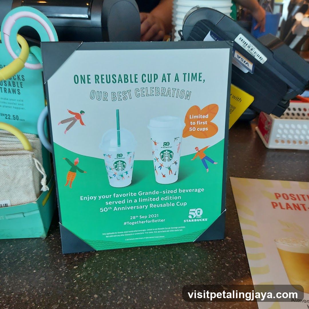 Starbucks 50th Anniversary Reusable Cup Display