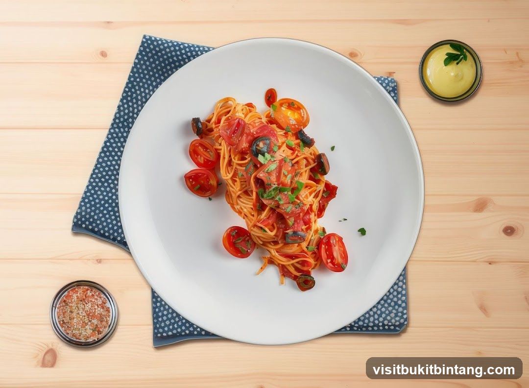 Spaghetti with Tomatoes and Olives