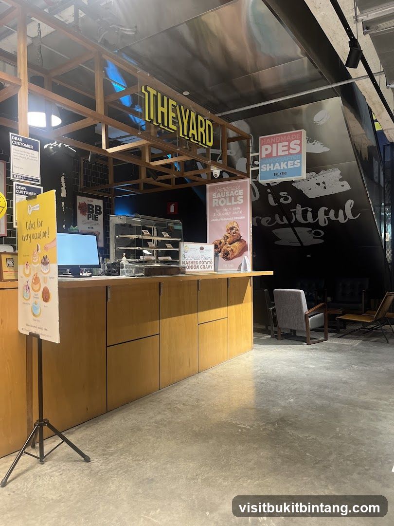 Counter area with signage