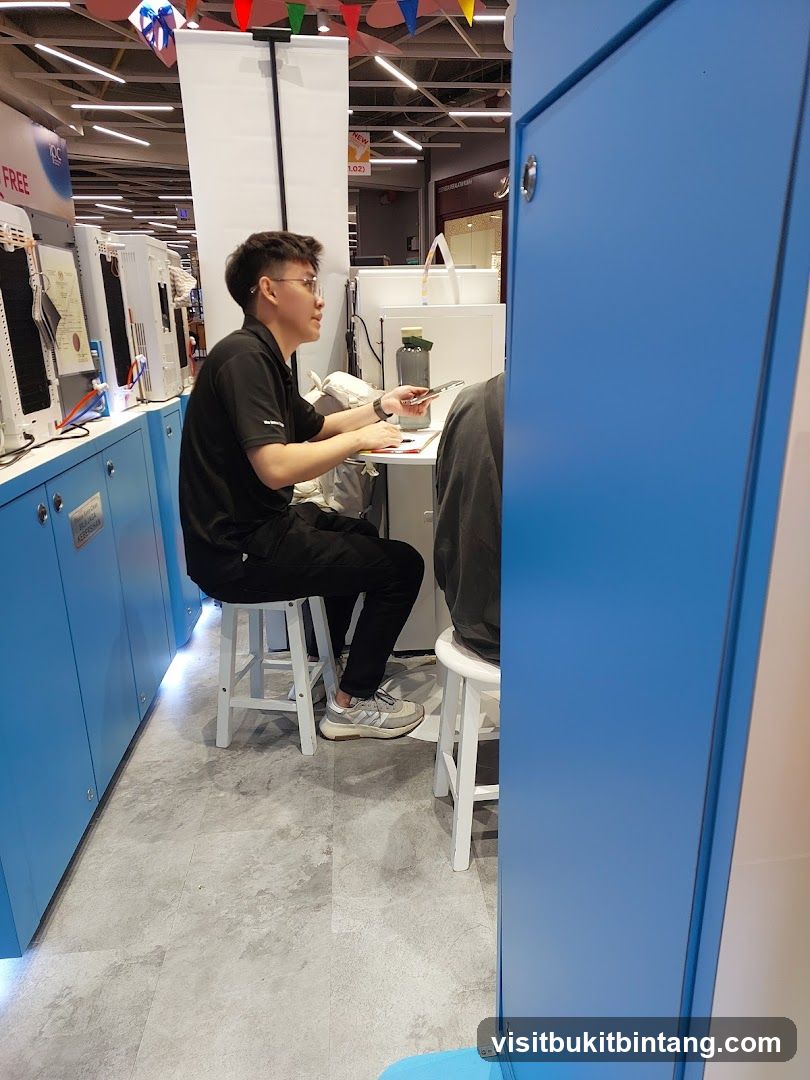 Salesperson at a counter