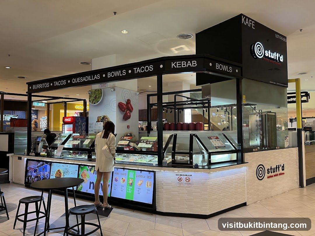 Food stall with menu displays