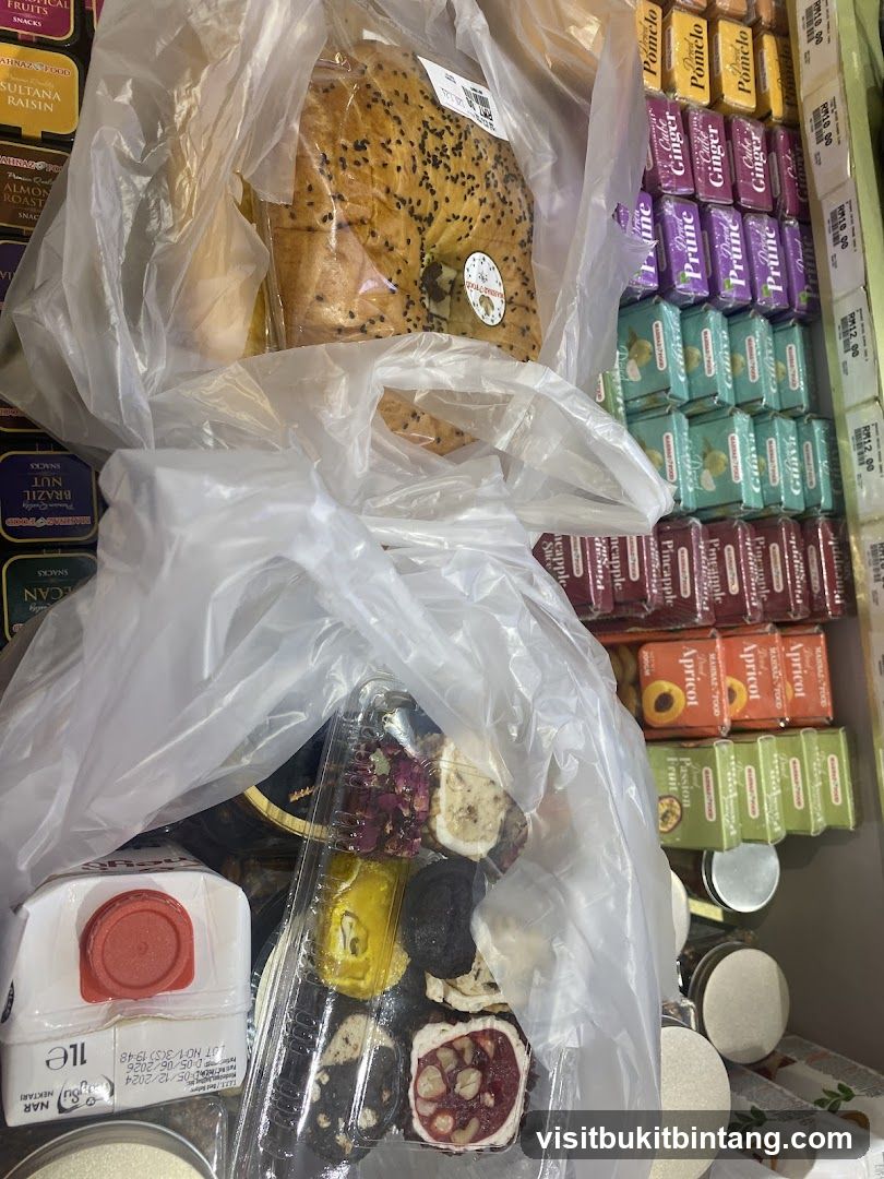 Assortment of Packaged Snacks and Bread