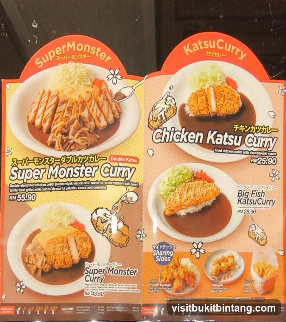 Super Monster Curry & Katsu Curry Menu