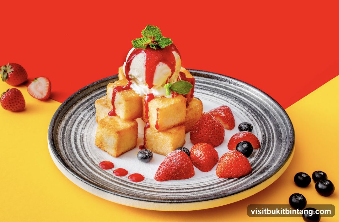 Dessert with Strawberries and Ice Cream