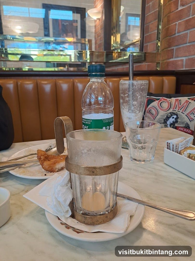 Table with remnants of a meal