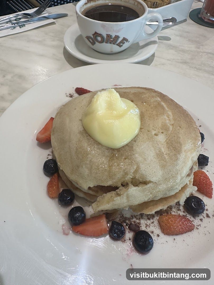 Pancakes with Berries and Coffee