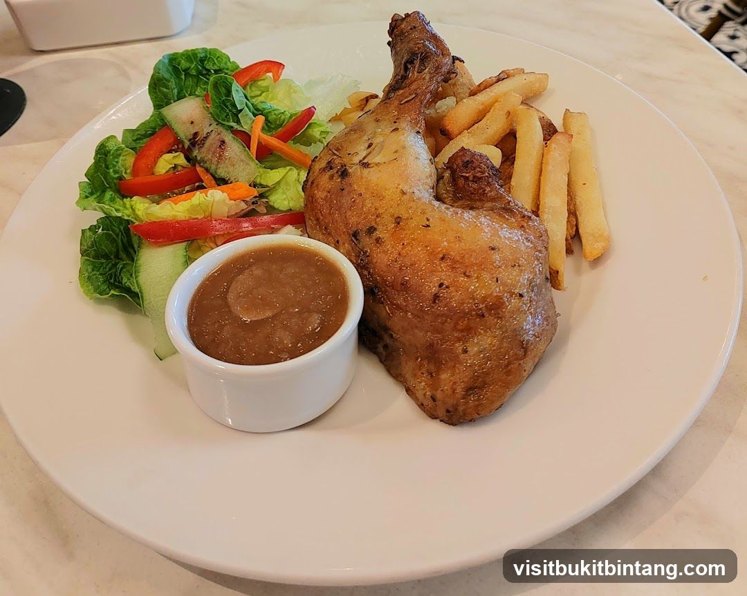 Roasted Chicken with Fries and Salad