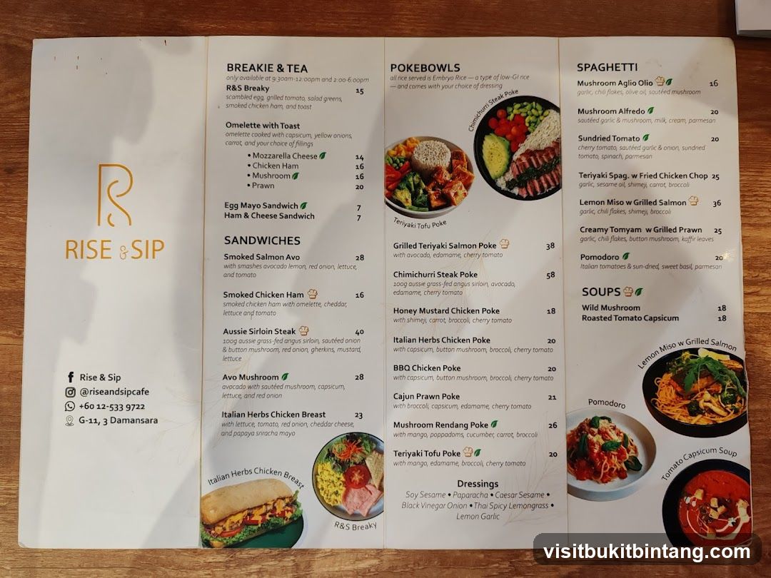 Rise & Sip Menu