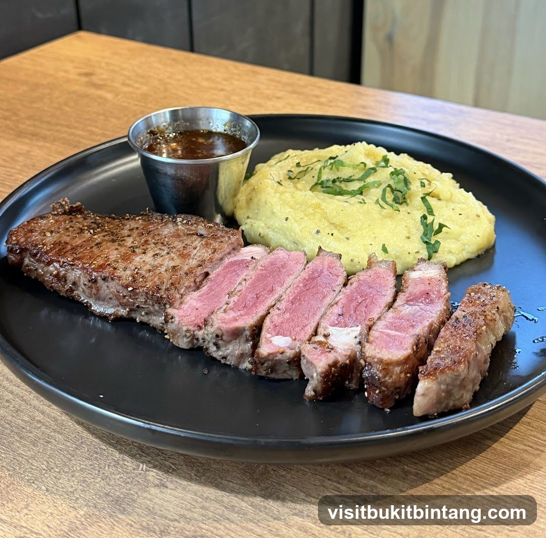 Steak with Mashed Potatoes and Sauce