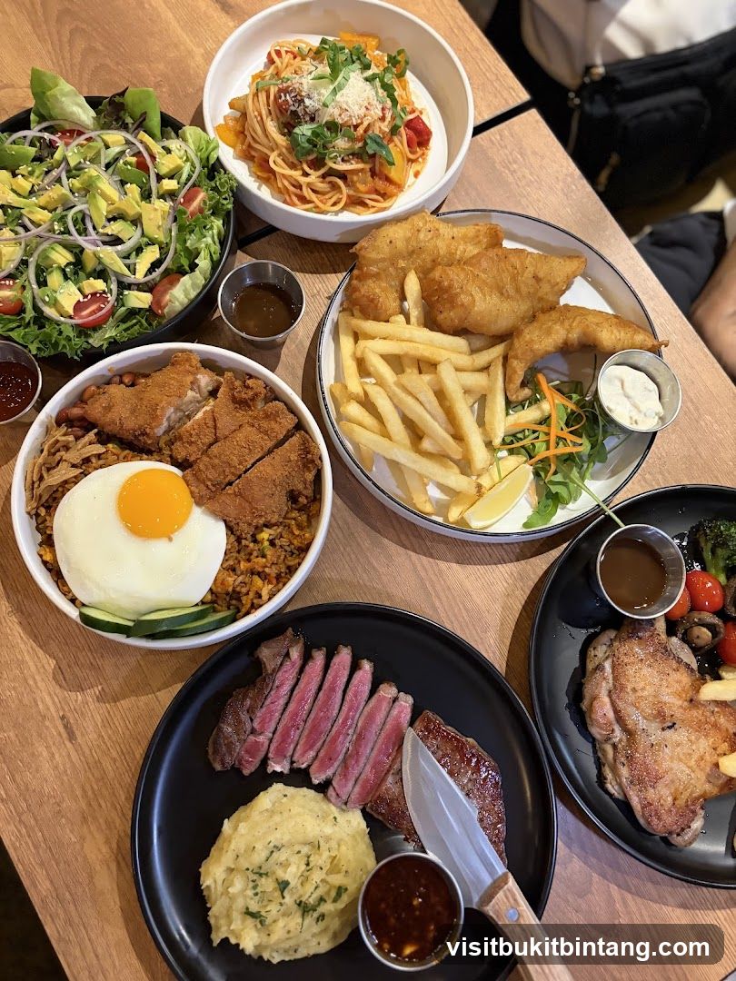 Various Dishes on a Wooden Table