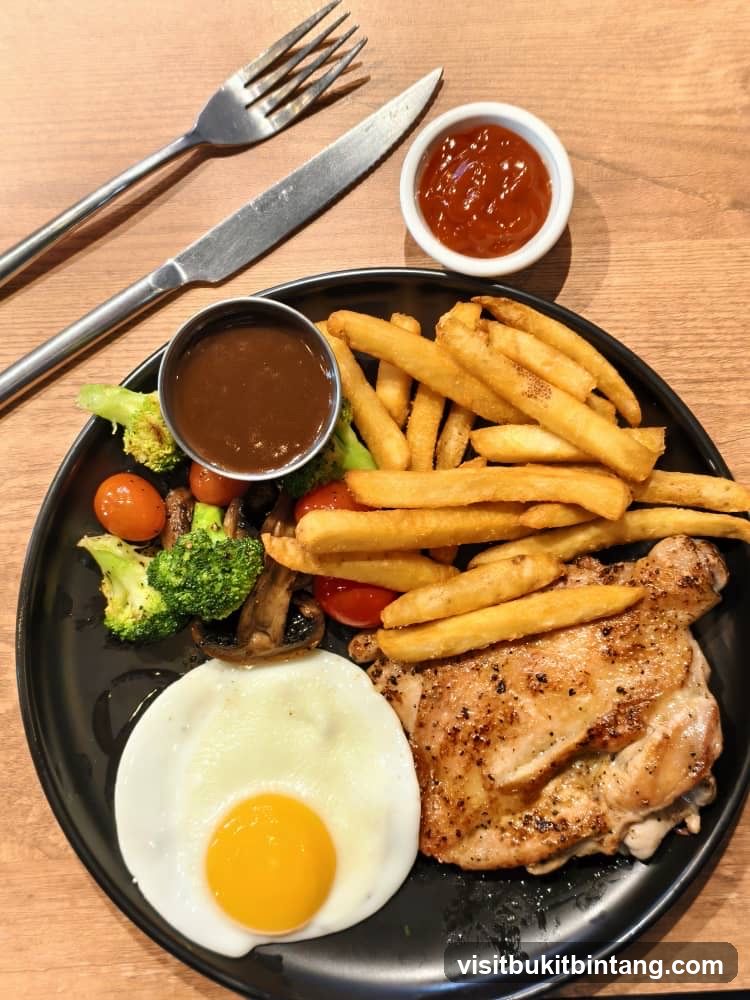 Chicken Steak with Fries and Egg