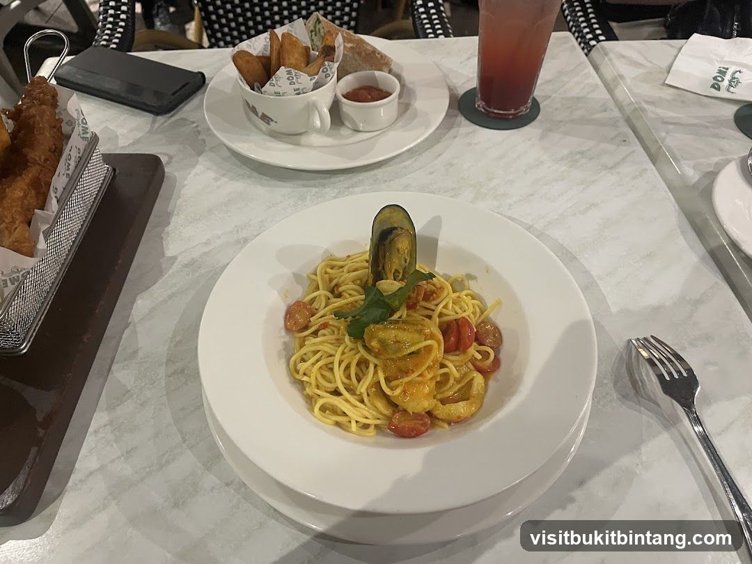 Seafood Pasta and Appetizers