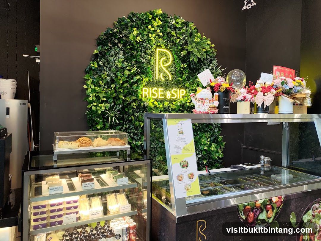 Cafe Interior with Pastries and Salads