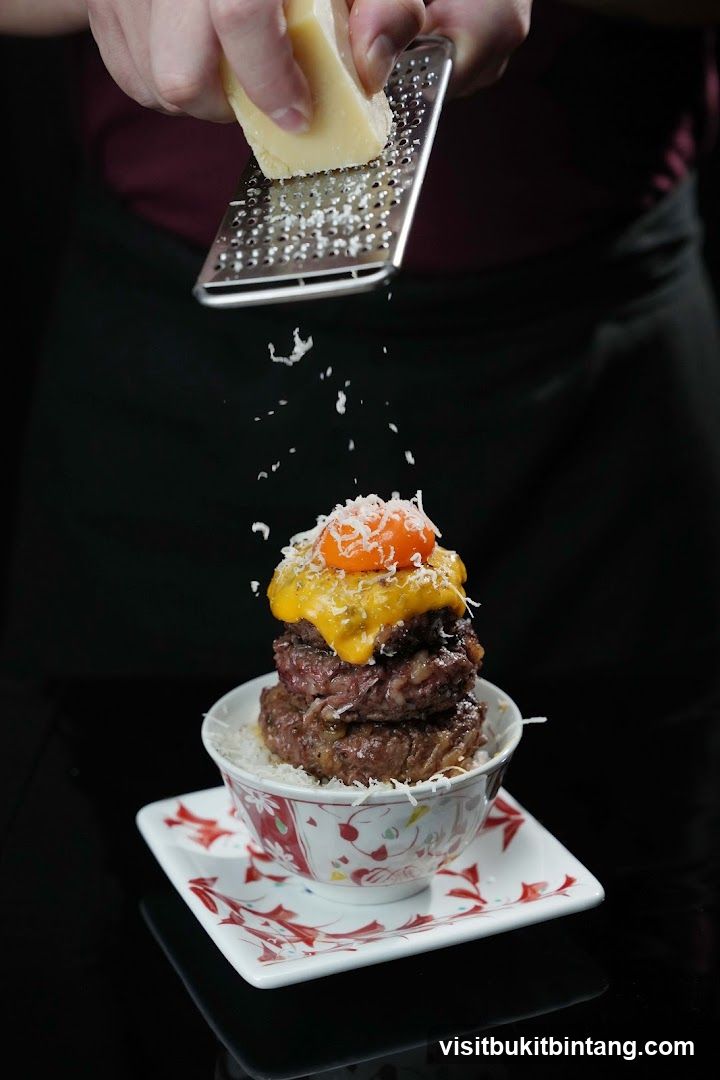 Burger Stack with Grated Cheese