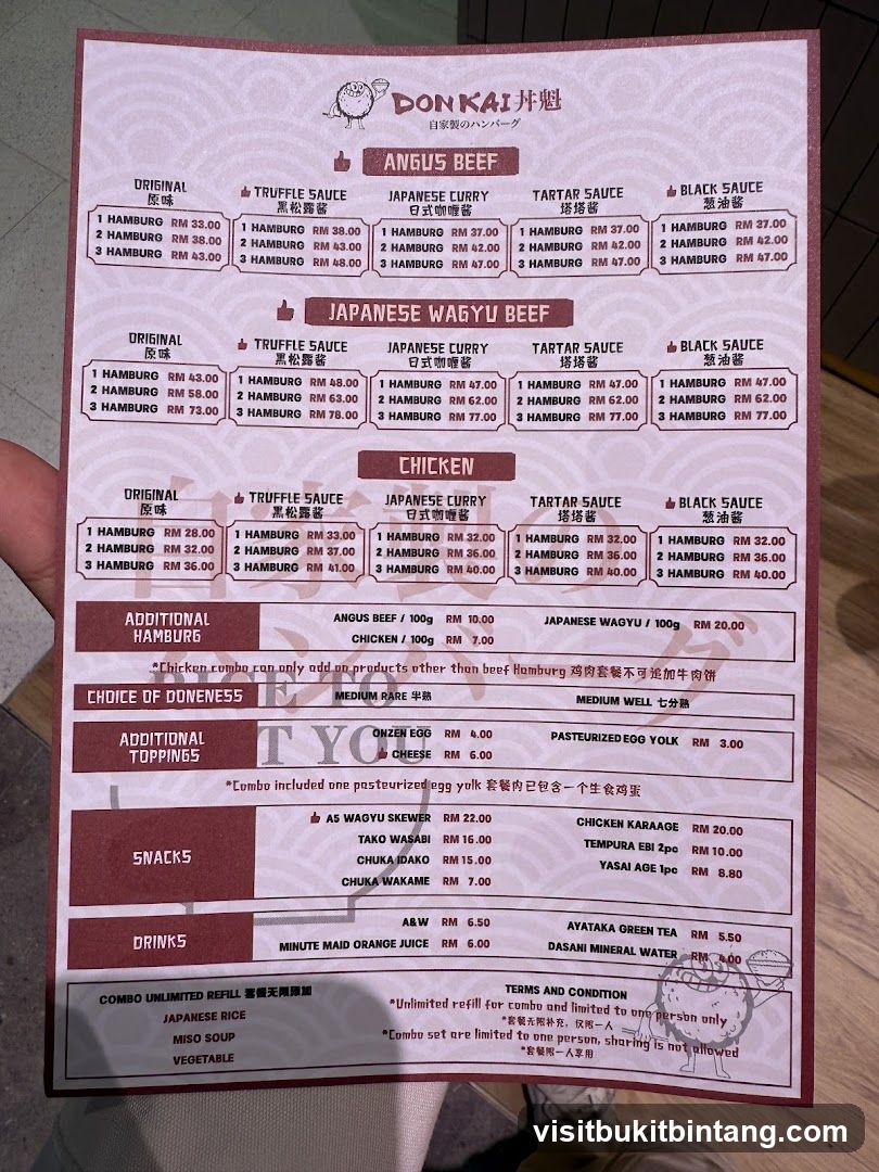 DON KAI 丼魁 Menu