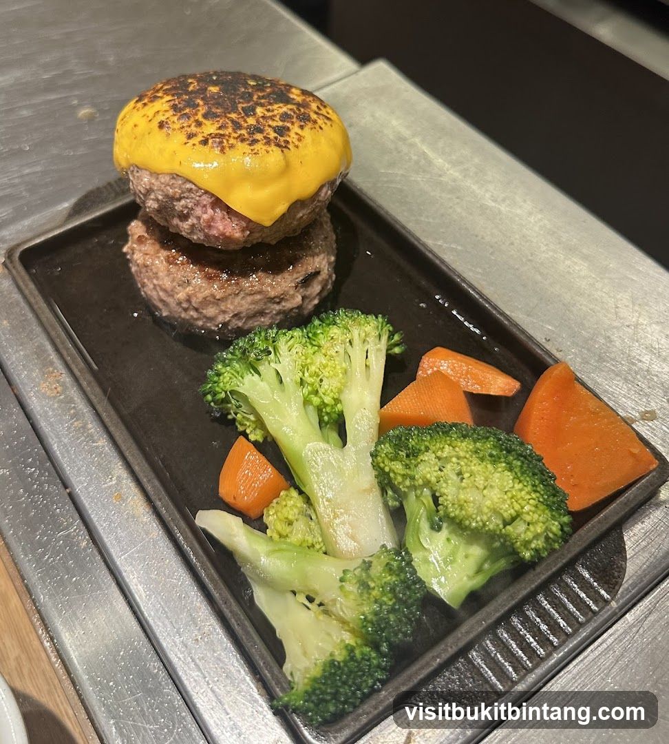 Double Cheeseburger with Vegetables