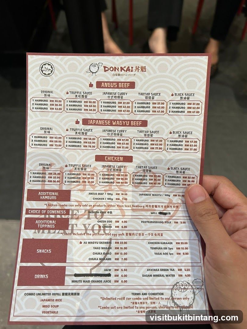 DON KAI Menu