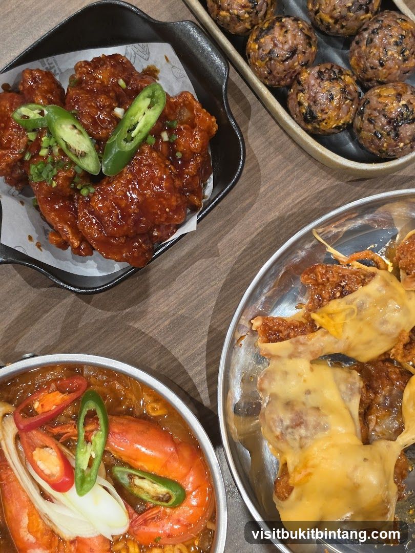 Korean Fried Chicken and Seafood Dishes