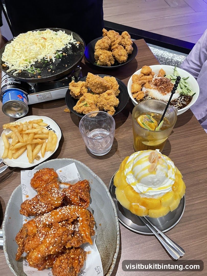 Fried Chicken and Dessert Spread