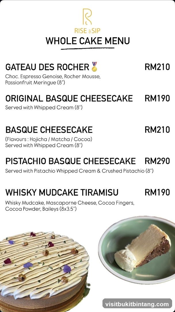 WHOLE CAKE MENU
