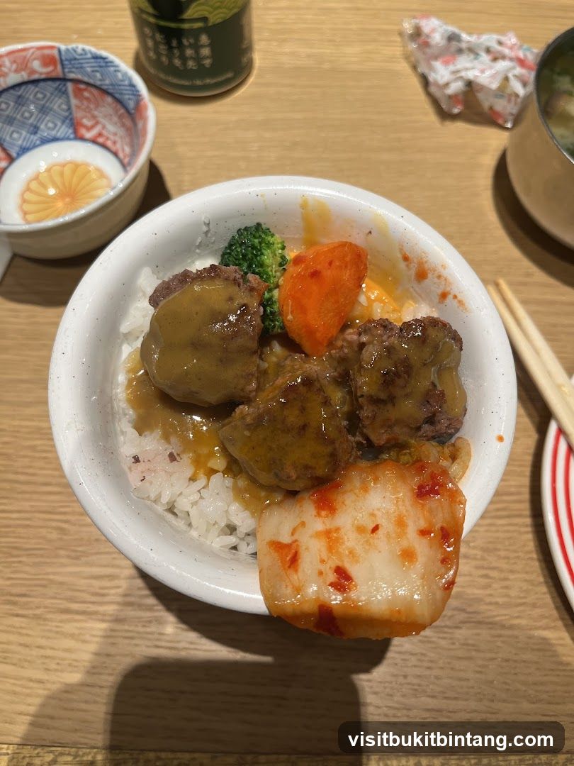 Hamburger steak rice bowl