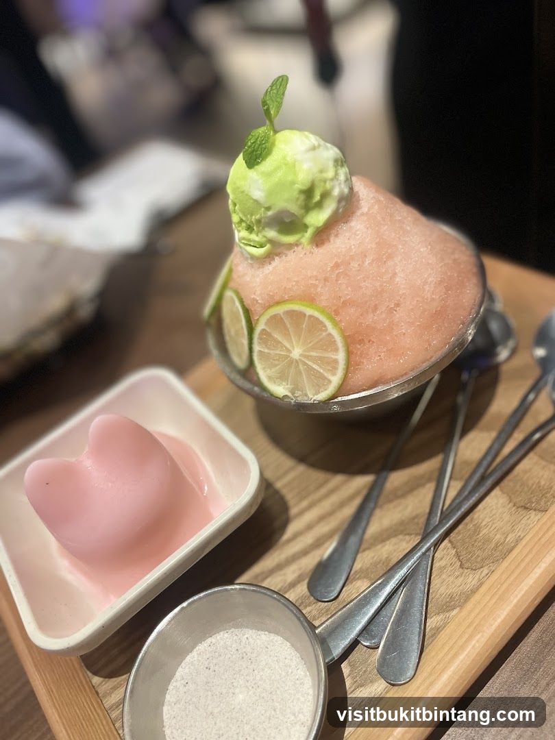 Dessert with Ice Cream and Lime
