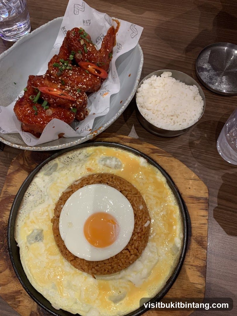 Korean Fried Chicken and Rice Dish