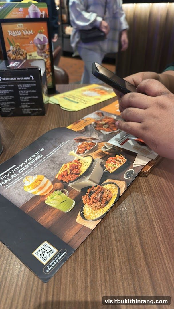 Menu with Korean Food