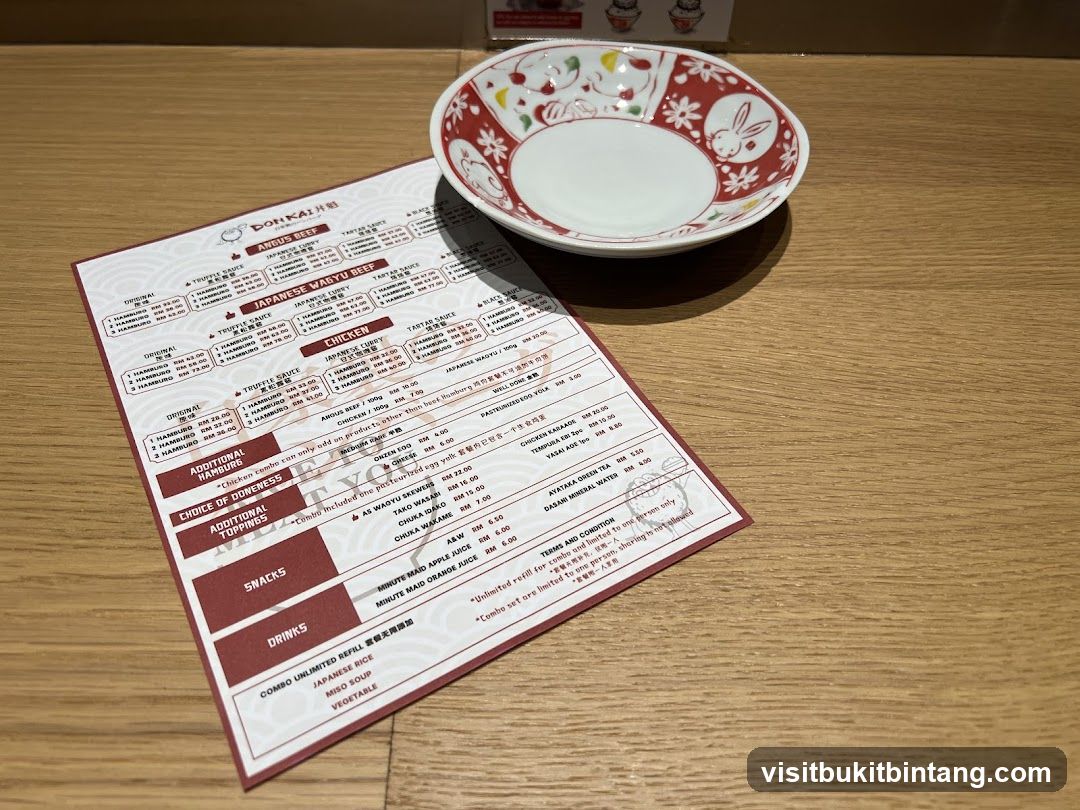 DON KAI Menu